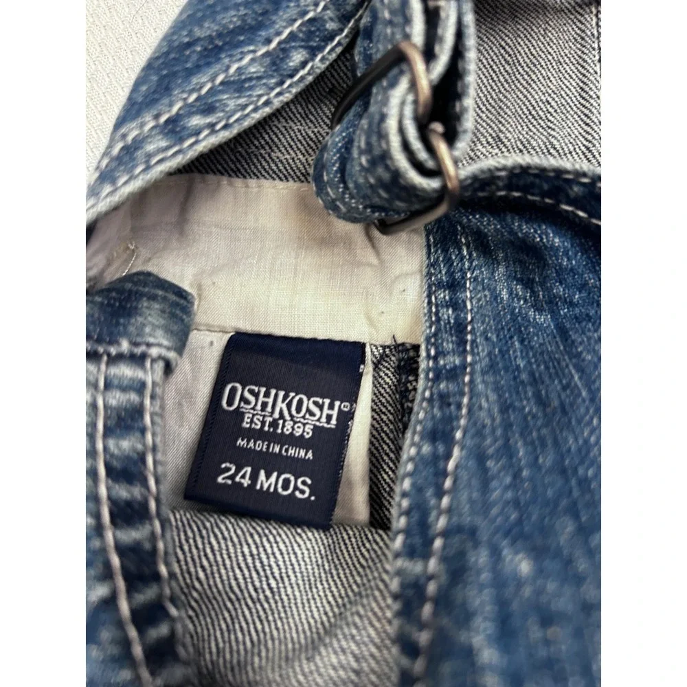 OshKosh B'gosh Denim Shortalls 24 Months Blue Carpenter Overalls Kids